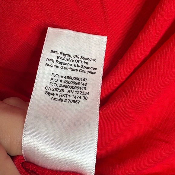 Babaton Red Long Sleeve Tie-Front Top - Picture 4 of 5